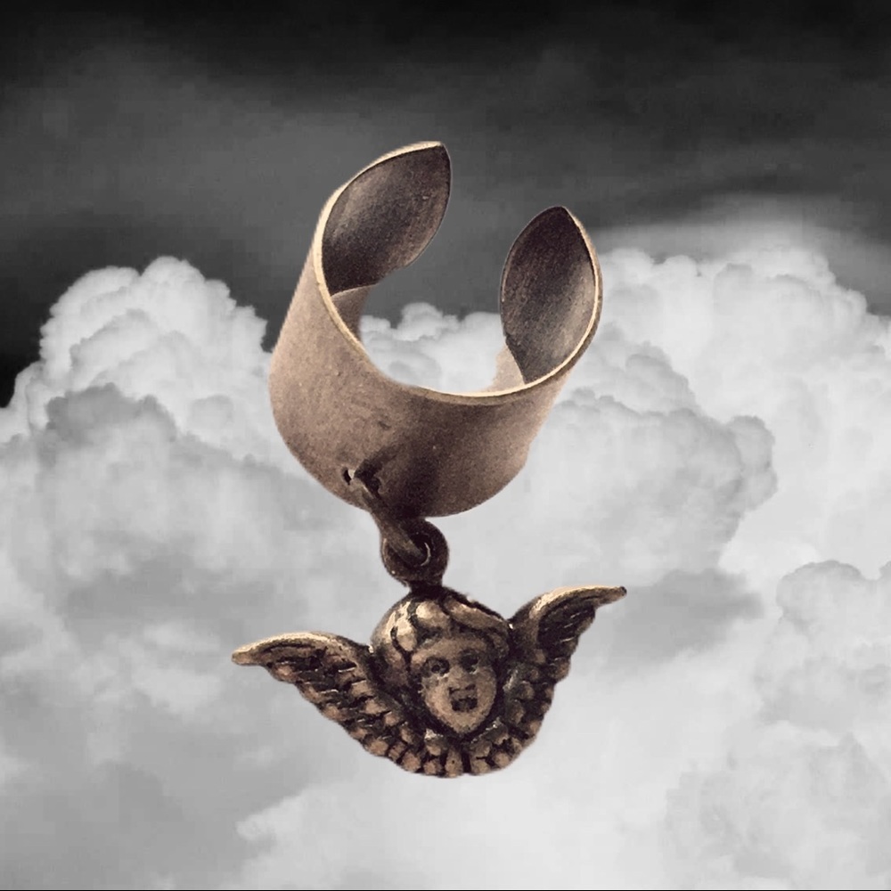 Ear Cuff | Angel Cherub in Gold Brass